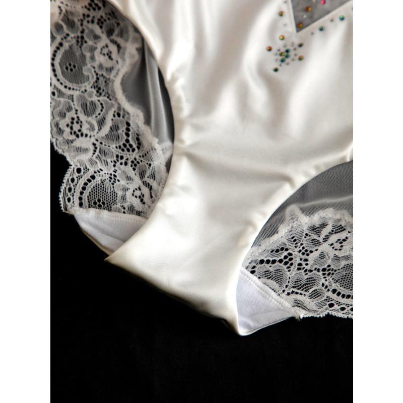 Mit Diamanten verzierte Mid-Waist-Spitzen-Slips Sexy und atmungsaktive Damen-Triangel-Slips