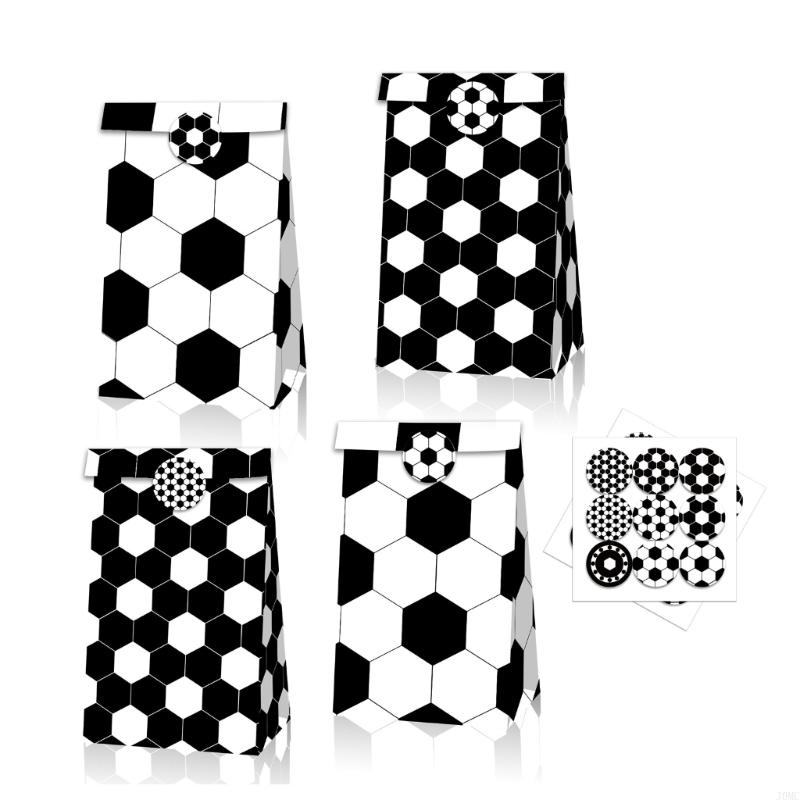 Kraft Paper Sticker Bags Football Theme Decoration Handmade Party Supplies J0MC