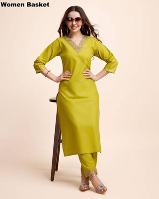Women Cotton Blend Kurta Pant Set Designer Party Wear Indian Pakistani Top Tunic Kurti