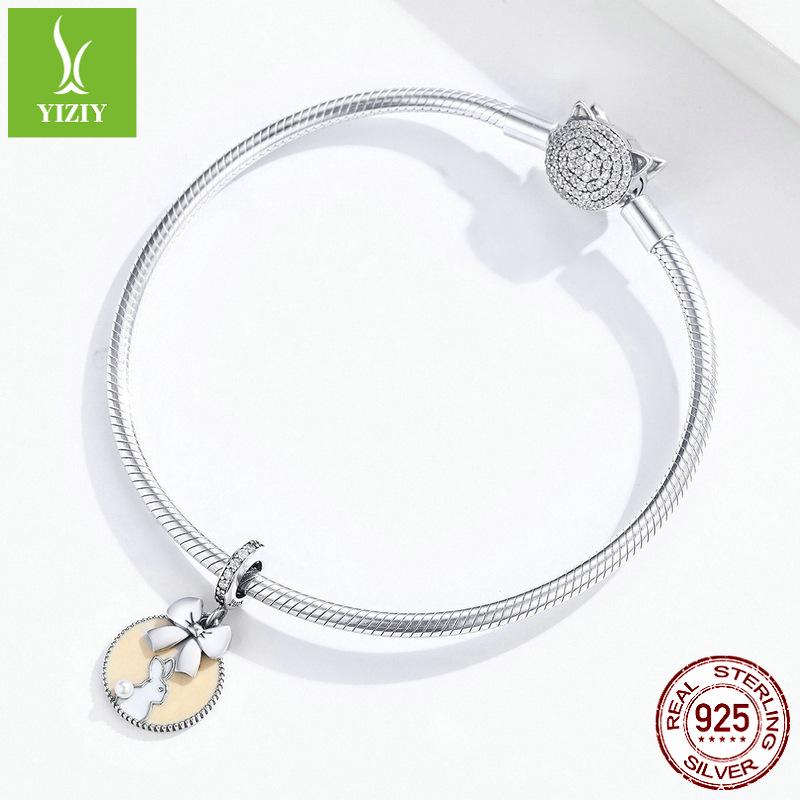 Silver Ziyun Cute Rabbit 925 Sterling Silver Pendant with European and American Style Pearl Jewelry SCC1439