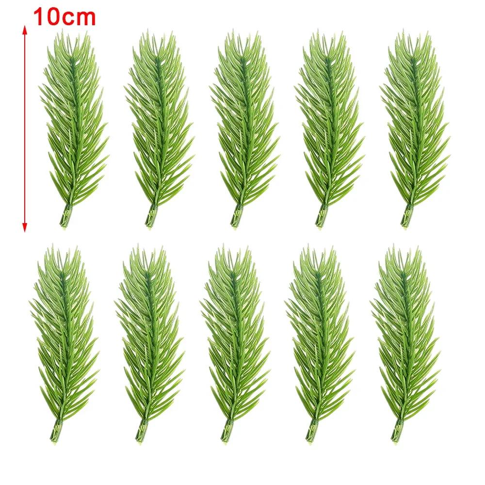 200/10Pcs Artificial Pine Needles Christmas Green Plant Pine Branch Fake Plants DIY Xmas Tree Garland Ornaments Home Decorations