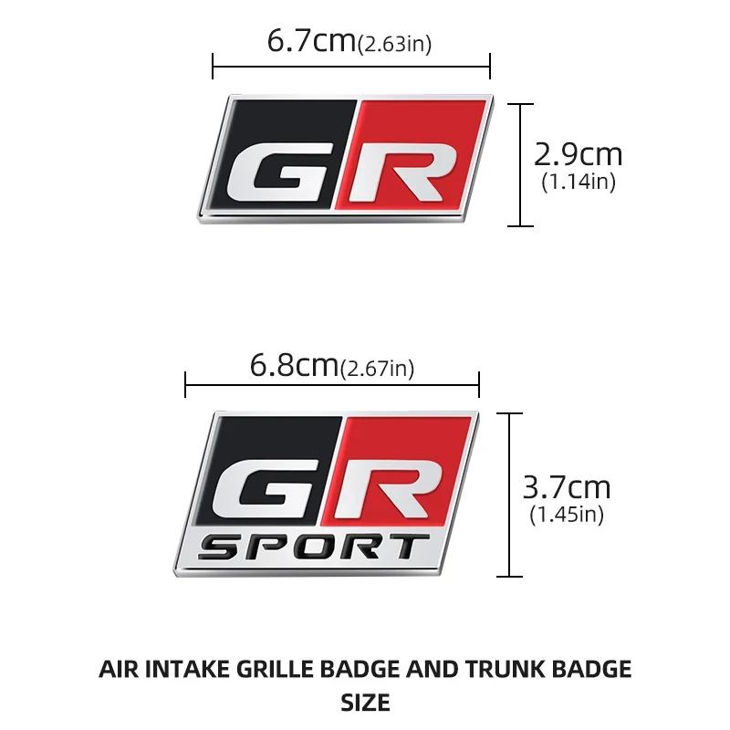 For Toyota Alphard Avensis Prius Verso Crown Yaris 3D Aluminum GR SPORT Logo Emblem RACING Badge Auto Body Trunk Deccor Sticker