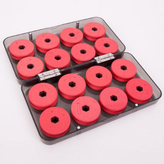 16Pcs Fishing Line Foam Spool Box 16 Line Winding Board Organizer Fishing Line Spooler Shaft Organizer Storage Case Outdoor Fishing Accessories