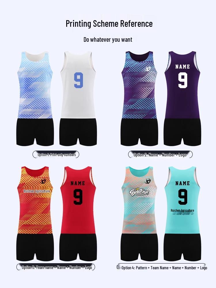 Unisex Track & Field Suit Set - Training Vest & Three-Point Pants for Running & Hurdles