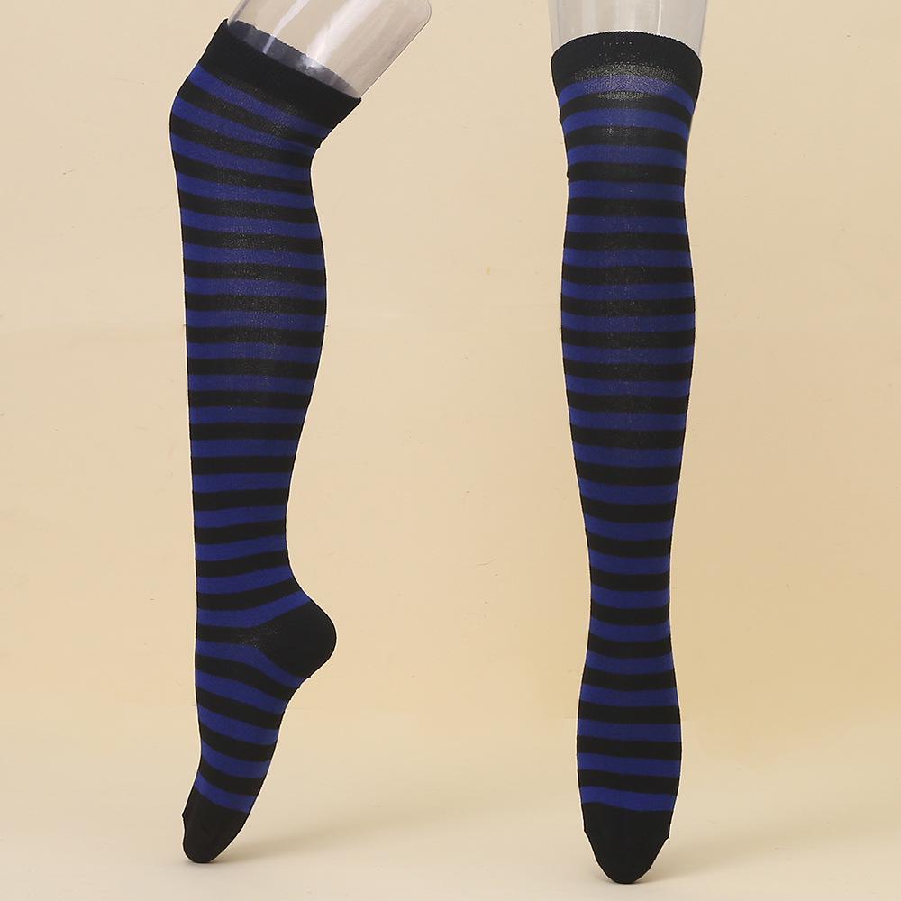 European & American Halloween Christmas Striped Over-the-Knee Socks for Women's Cosplay
