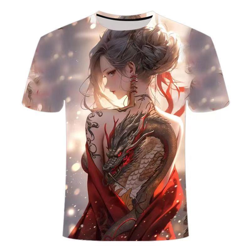 

Лето 2025 года, новая 3D футболка с коротким рукавом, модная принтованная персонализированная серия Beauty Trend, мужская и женская футболка с круглым вырезом 6XL