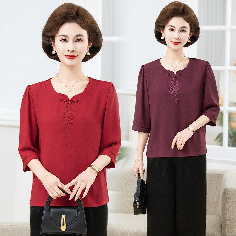 2026 New Ice Silk Short Sleeve Stylish Loose Top for Women 5XL