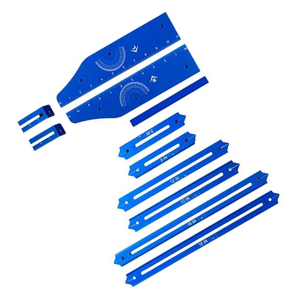 Stair Tread Template Tool Jig Aluminum Alloy Length Depth Measuring Gauge with Case for Layout Proje
