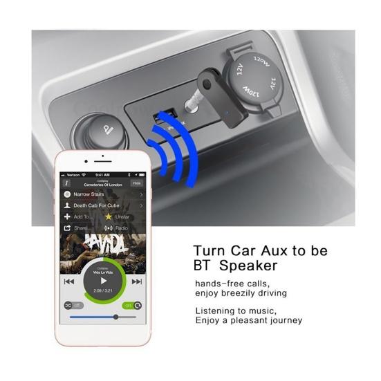 Bluetooth-compatible Receiver Multifunctional Hands-free Calls Car Wireless Speaker Receiver Audio Adapter with Microphone for Home