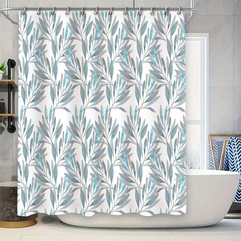 

Modern Bath Curtains Watercolor Floral Design Shower Curtain for Bathroom Decoration in Blue White Pattern Size W72 x L84 inches 90x180cm