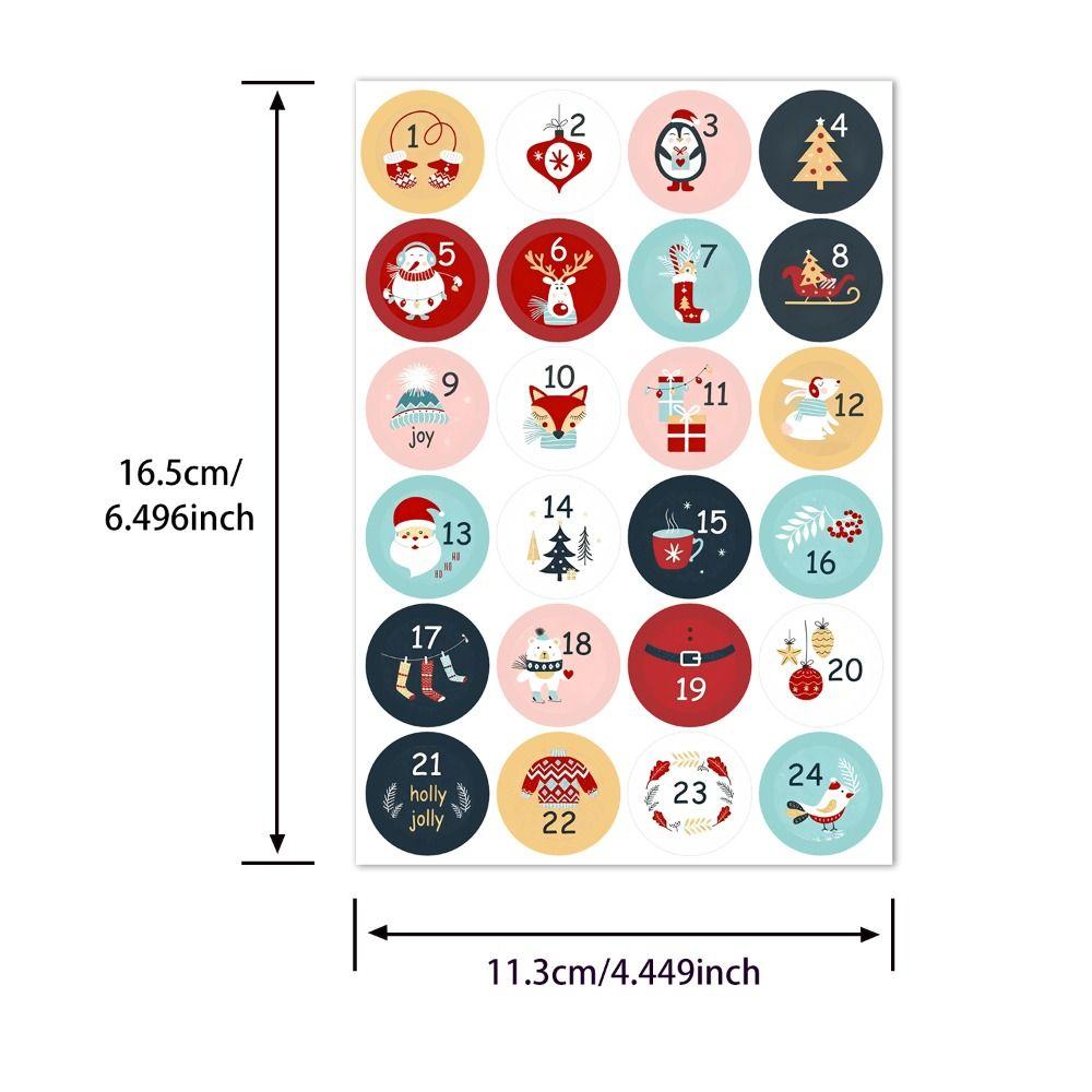 24pcs Per Sheet Numbered Stickers Christmas Packaging Labels  Cookie Candy Packaging