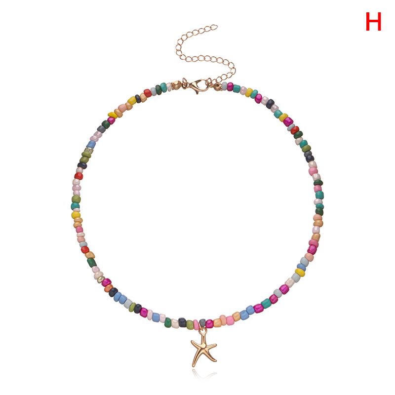 Colorful Small Bead Butterfly Star Pendant Choker Bohemia Necklace Women Jewelry