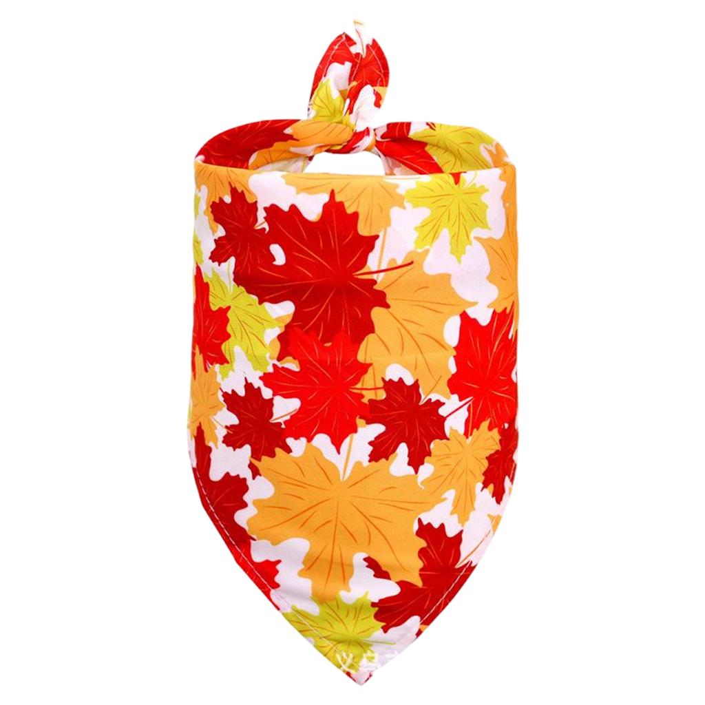 Thanksgiving Dog Bandana Medium Size Adjustable Pet Scarf with Pumpkin Pattern for Holiday Seasonal Wear and Comfortable Fit