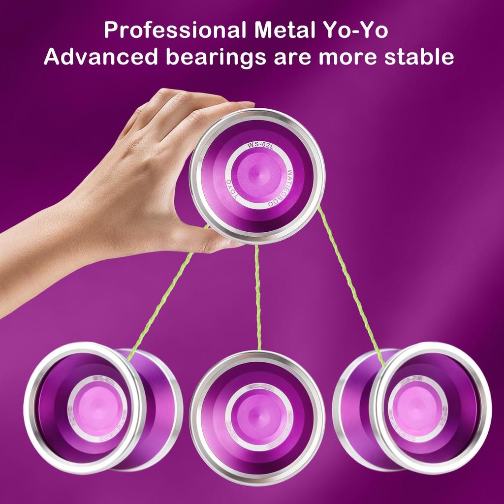 WATIEOBOO Professional Bimetal for Adults and Advanced Large Wide Body 6061 Aluminum Alloy with Advanced Precision Bearings Yo-Yo, Non-Reactive Yo-Yo