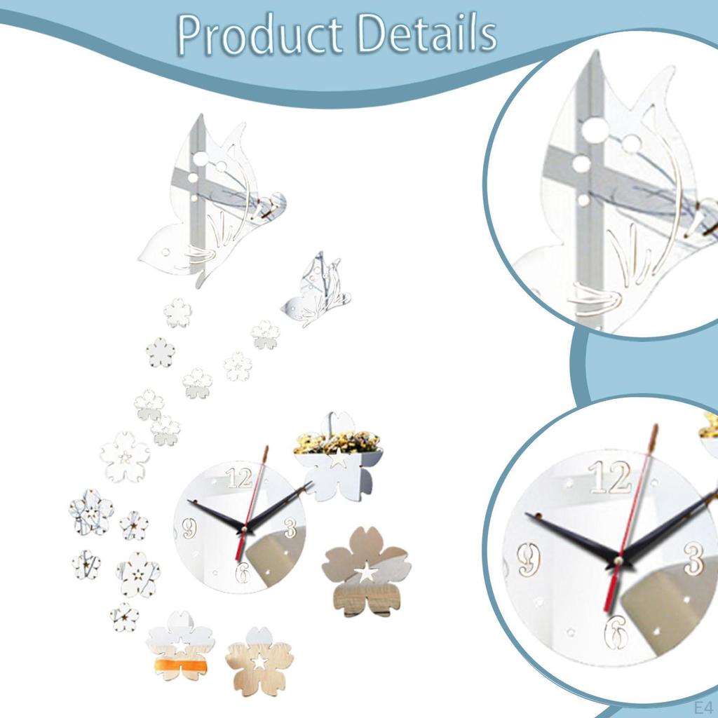 Aesthetic And Silent Wall Clock to Assemble with Acrylic Stickers for Artistic Modern