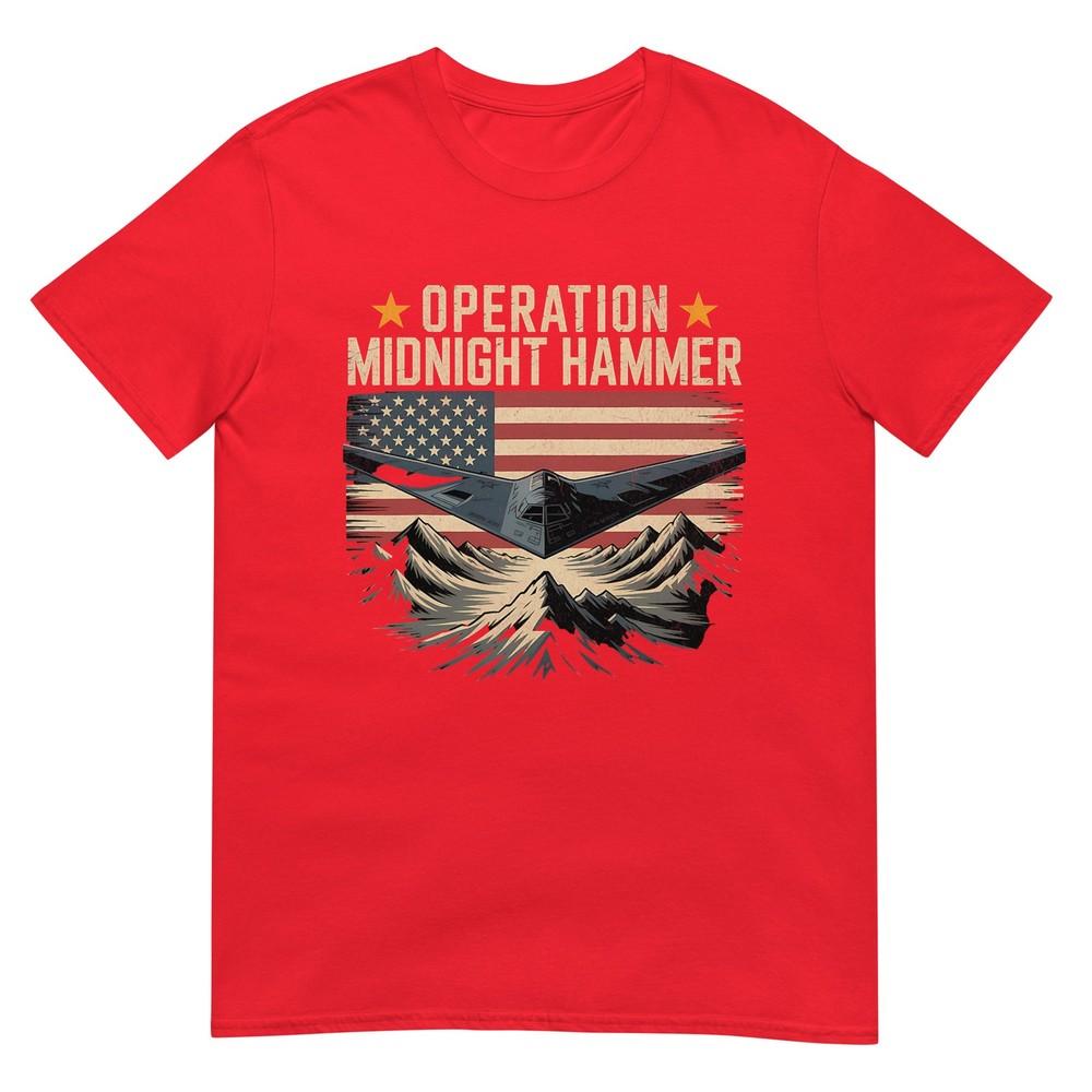 Retro Operation Midnight Hammer B2 Jet With American Flag TShirt S
