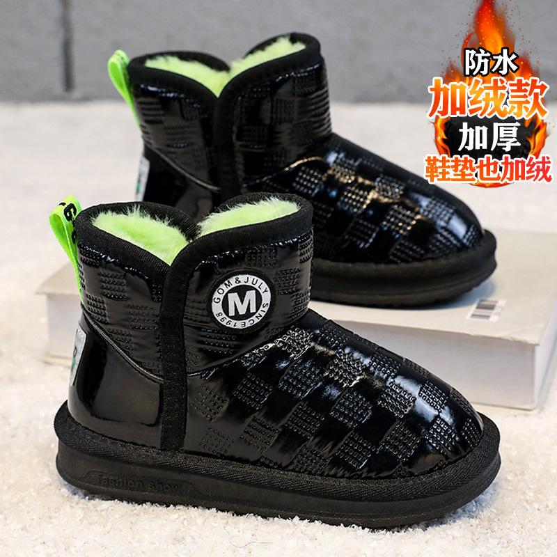 

Новые зимние бархатные ботинки для мальчиков с мехом и хлопковыми вставками зимние теплые большие хлопковые ботинки 37 зелёный