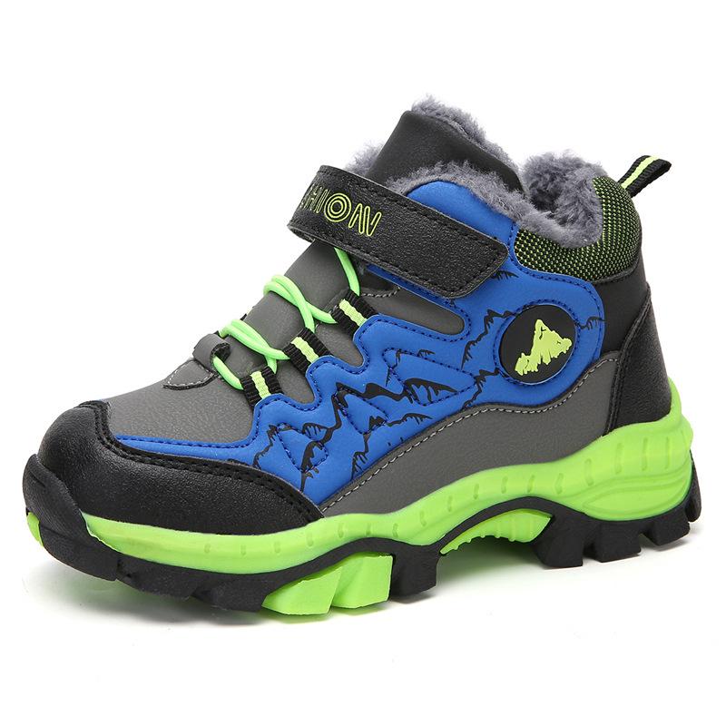 Warm Boys' Winter Snow Boots with Plus Velvet, Thickened for Northeast Weather, Suitable for Big Kids.