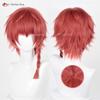 Anime Ranze Kurona Cosplay Wig Scalp/Fluffy 38cm Short Kurona Ranze Wigs With Red Braid Heat Resistant Hair Party Wig + Wig Cap
