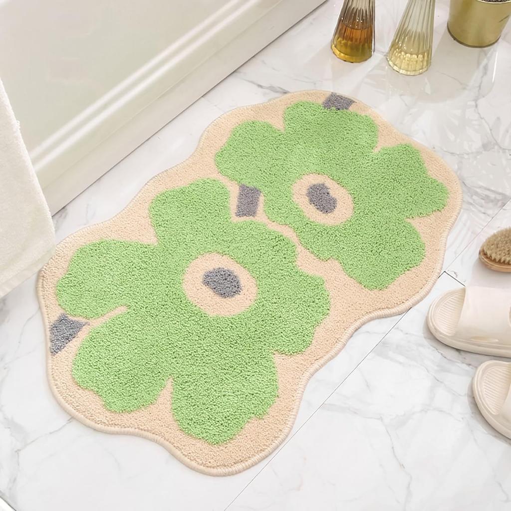 Small Fresh Special-shaped Flower Cashmere Floor Mat, Bathroom Water-absorbing and Dirt-resistant Foot Pad, Entrance Wear-resistant Foot Pad