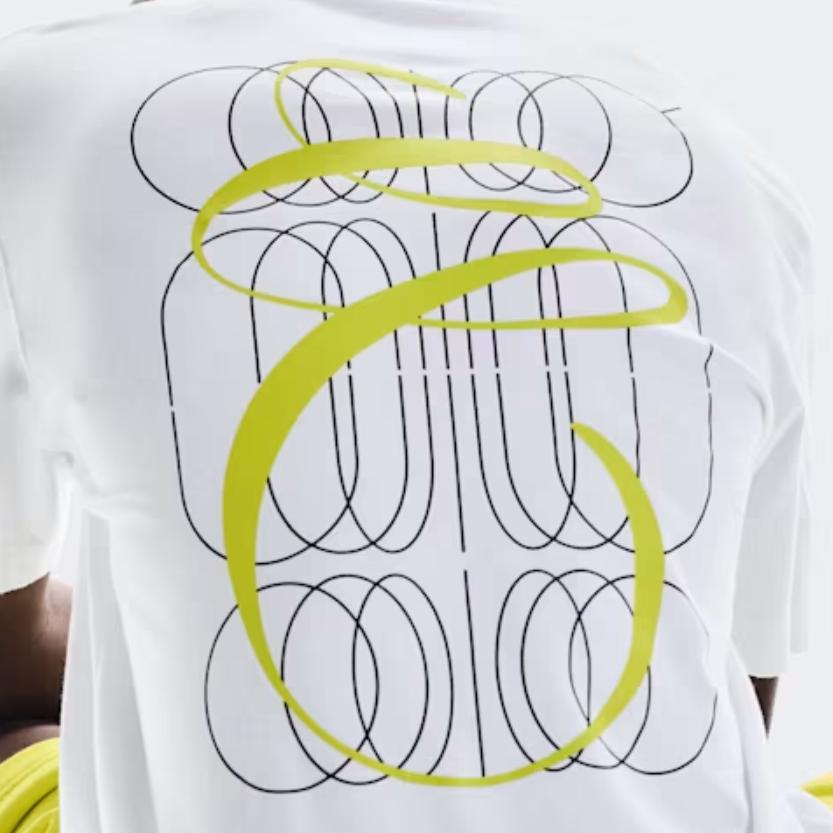 On Club-T Graphic Logo Loose Fit Drop Shoulder Short Sleeve T-Shirt Men Tops White Lime 1MF11842929