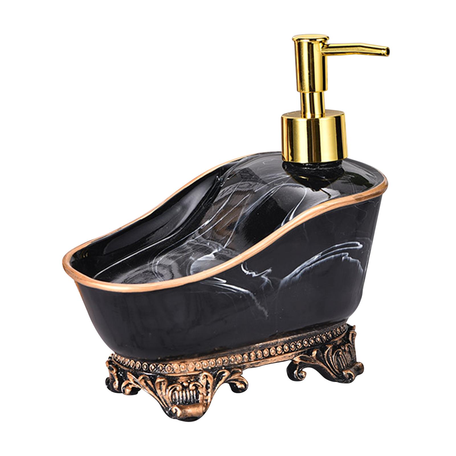 

Диспенсер для мыла Смола Ручной Жидкий Лосьон 1 шт Многоразовый Стильный Флакон для Лосьона для Рук для Отеля Кухни Ванной Комнаты Столешницы Умывальной чёрный