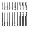 KKLM Set of Hex Wrench Bits for Electric Magnetic S2 Precision Driver Hex Impact Compatible 20-Piece Screwdrivers, Bits, 6.35mm Shank, 50mm/100mm