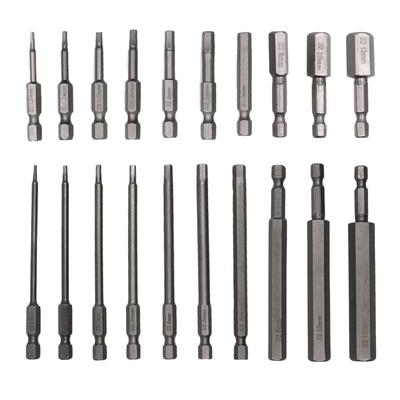 KKLM Set of Hex Wrench Bits for Electric Magnetic S2 Precision Driver Hex Impact Compatible 20-Piece Screwdrivers, Bits, 6.35mm Shank, 50mm/100mm