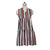 Dress Summer Striped Patchwork V-neck Skirt Women's Dress