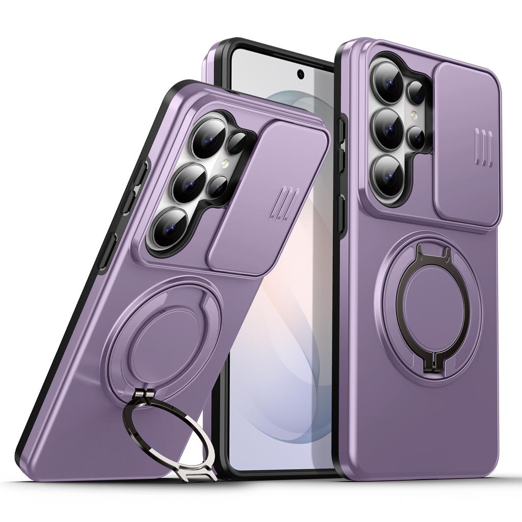 Armor Magnetic Bracket Case for Samsung Galaxy A55 A56 A57 A37 A36 A35 A27 A26 A17 A16 A07 A06 Slide Camera Protector Back Cover