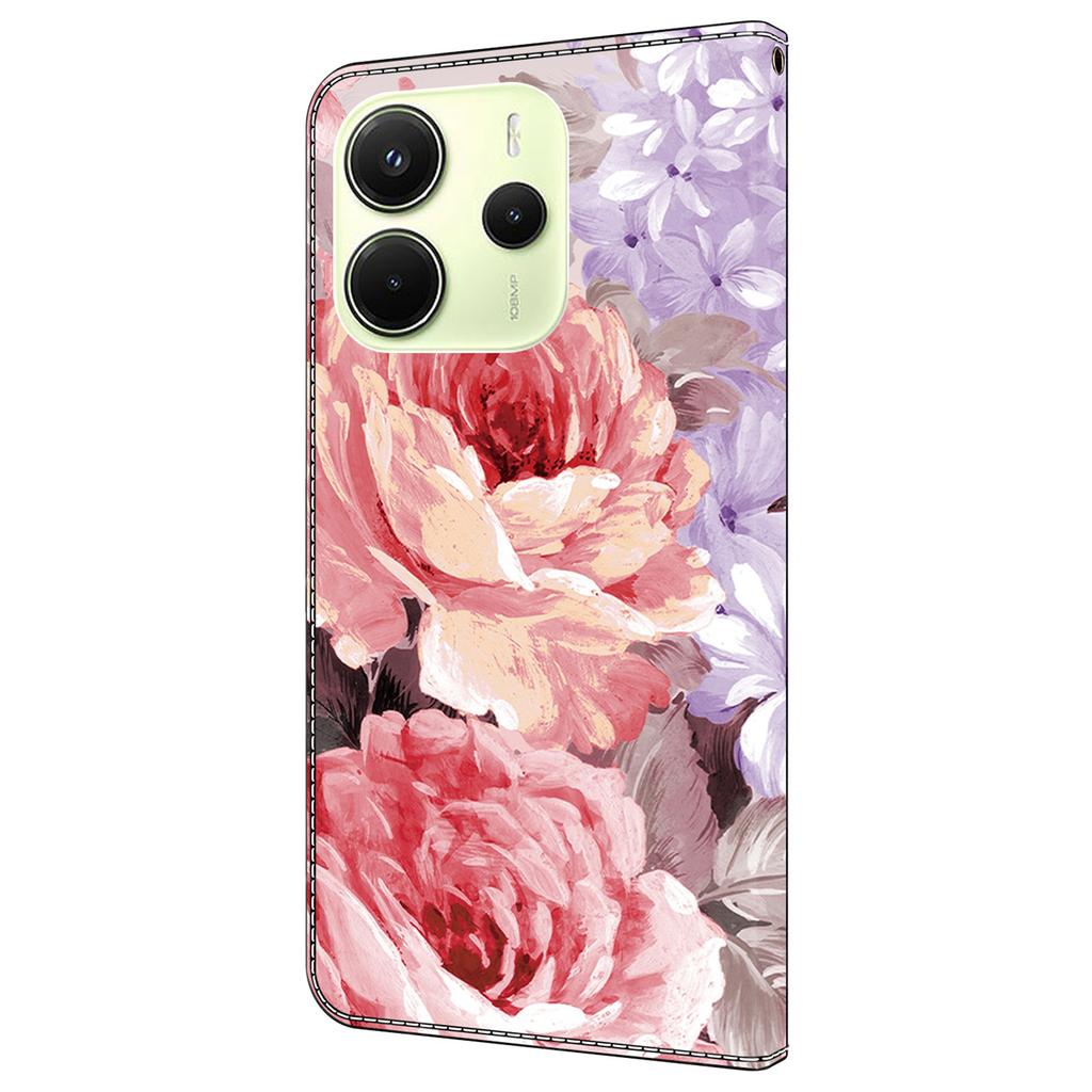Dla Xiaomi Redmi Note 14 4G (164,84 mm) Skórzane etui z nadrukiem wzoru Portfel Stojak Ochrona przed upadkiem Pokrowiec na telefon