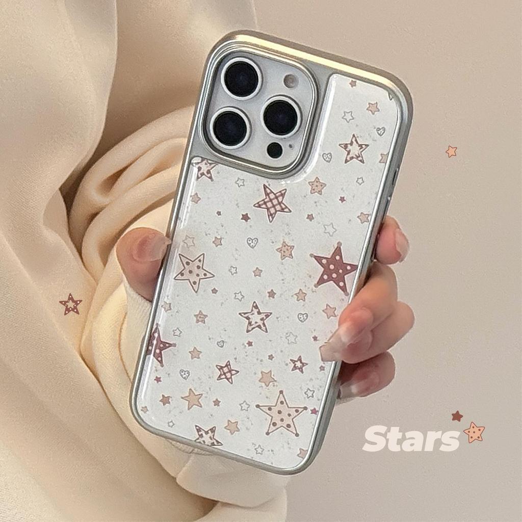 ins Polka Dot Plaid Star Phone Case for iPhone 14, iPhone 15, and iPhone 16 Pro Max