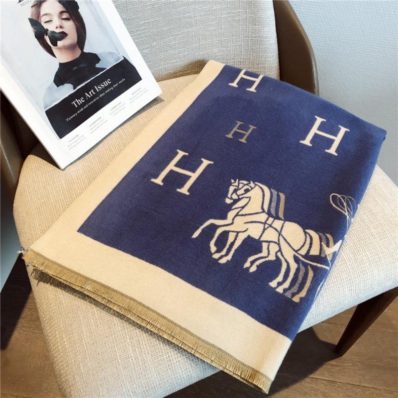 New Tassel Scarf Women's Extended Warm Large Size Shawl Winter Letter Carriage Scarf One Piece