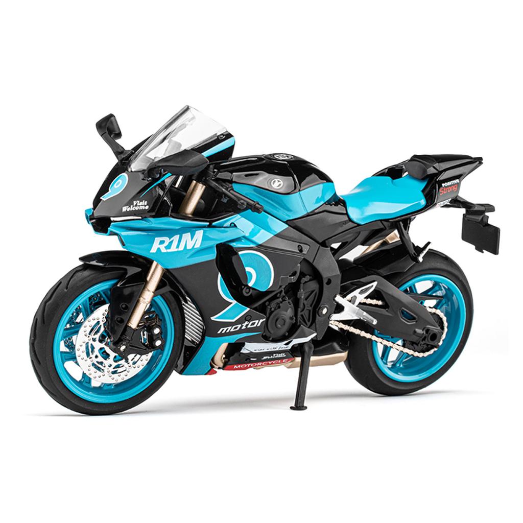 1/9 Scale Yamaha YZF R1M Racing Motorcycle Diecast Model Car Alloy Metal Outdoor Collection Display Classic Ornaments Boyfriend Gifts