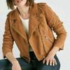 NOORA Womens TAN Suede Jacket | Slim Fit BIKER Suede Leather Jacket | Handmade COWGIRL Suede Jacket | Customized Jacket  | Halloween Gift For Her