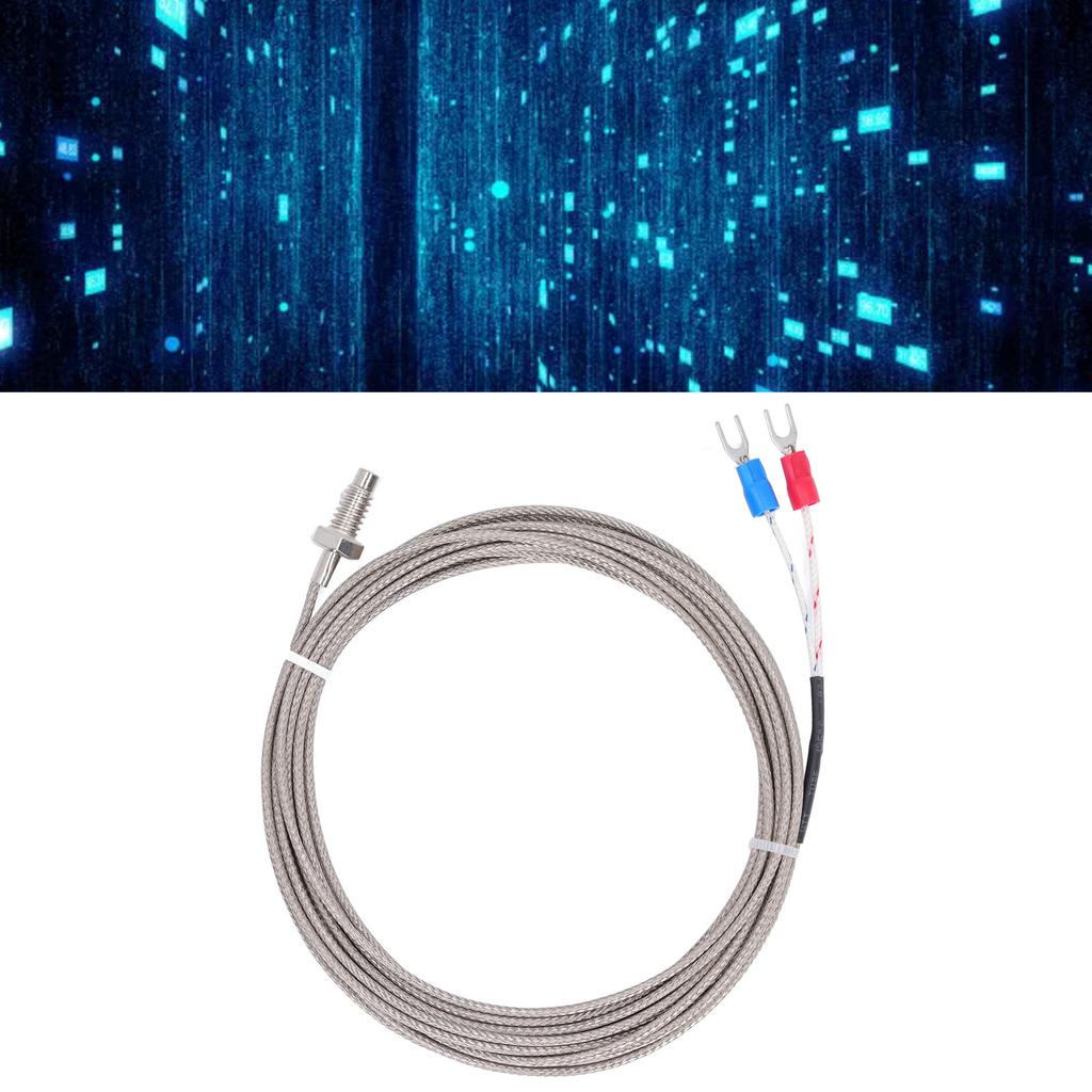 BERM K Type Screw Thermocouple Temperature Sensor Detector Gauge M6 Screw Thread 2 Wire Probe