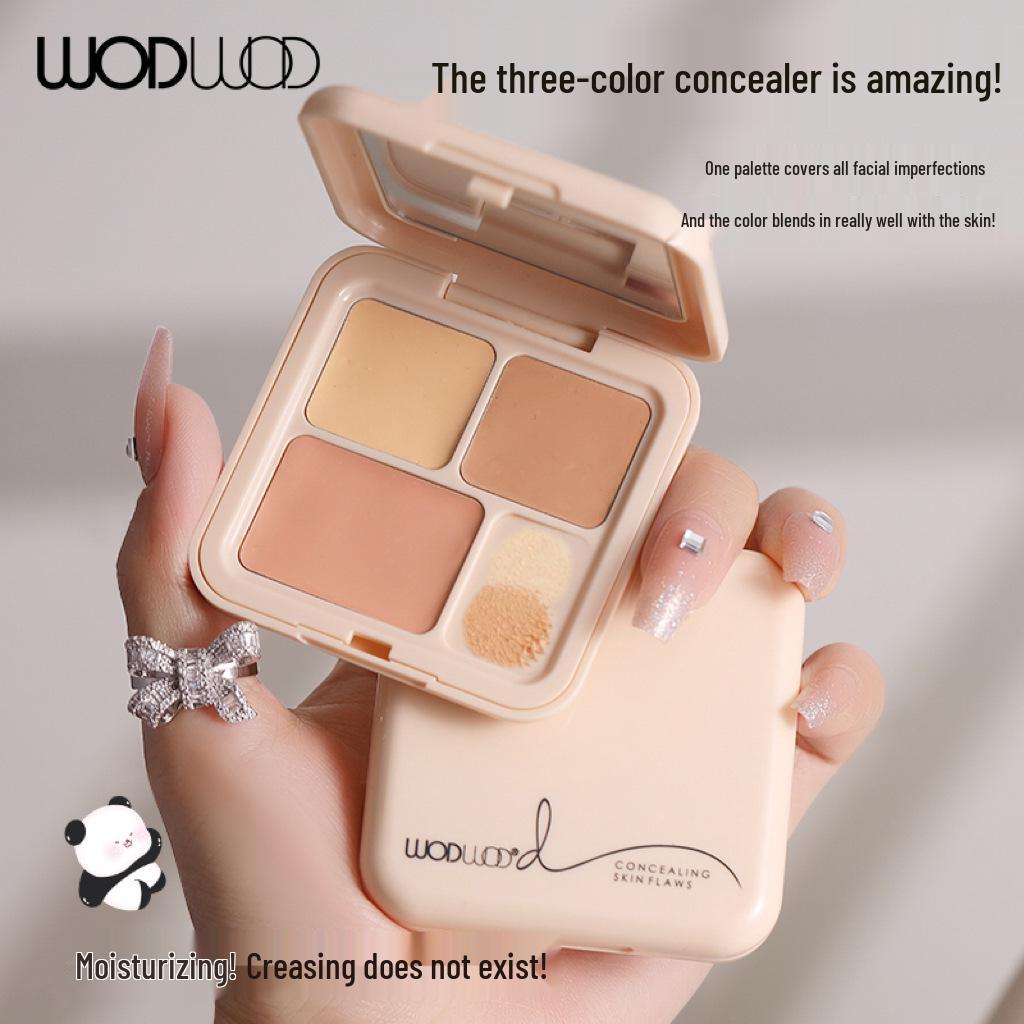 WODWOD Lightweight 3-Color Concealer: Covers Blemishes, Contours, Dark Circles, Acne Scars, Waterproof, Long-Lasting, No Caking.