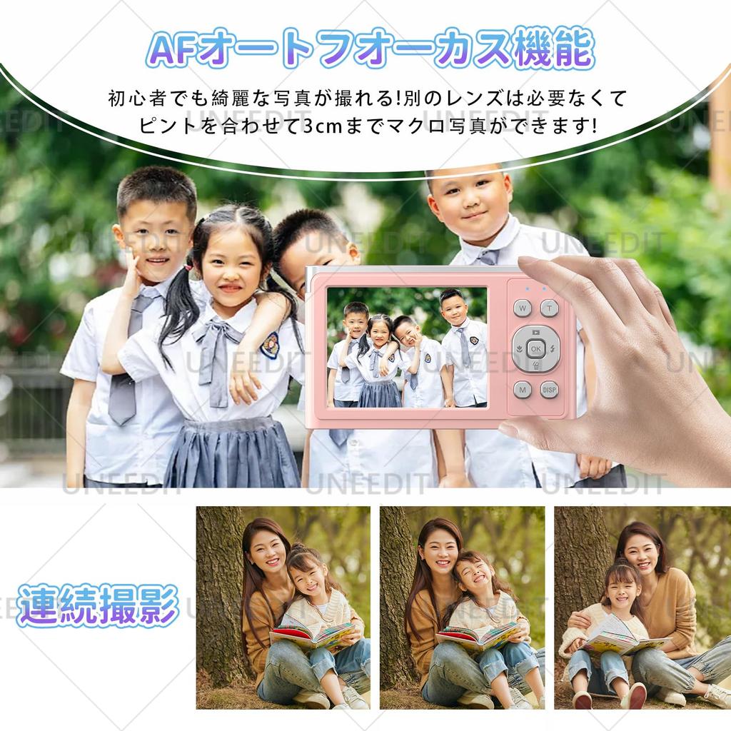 [New for 2025] 4K Digital Camera, 50MP, Compact, Lightweight, Image Stabilization, 16x Zoom, AF, 2.88-inch IPS Large Screen, Pocket Camera for