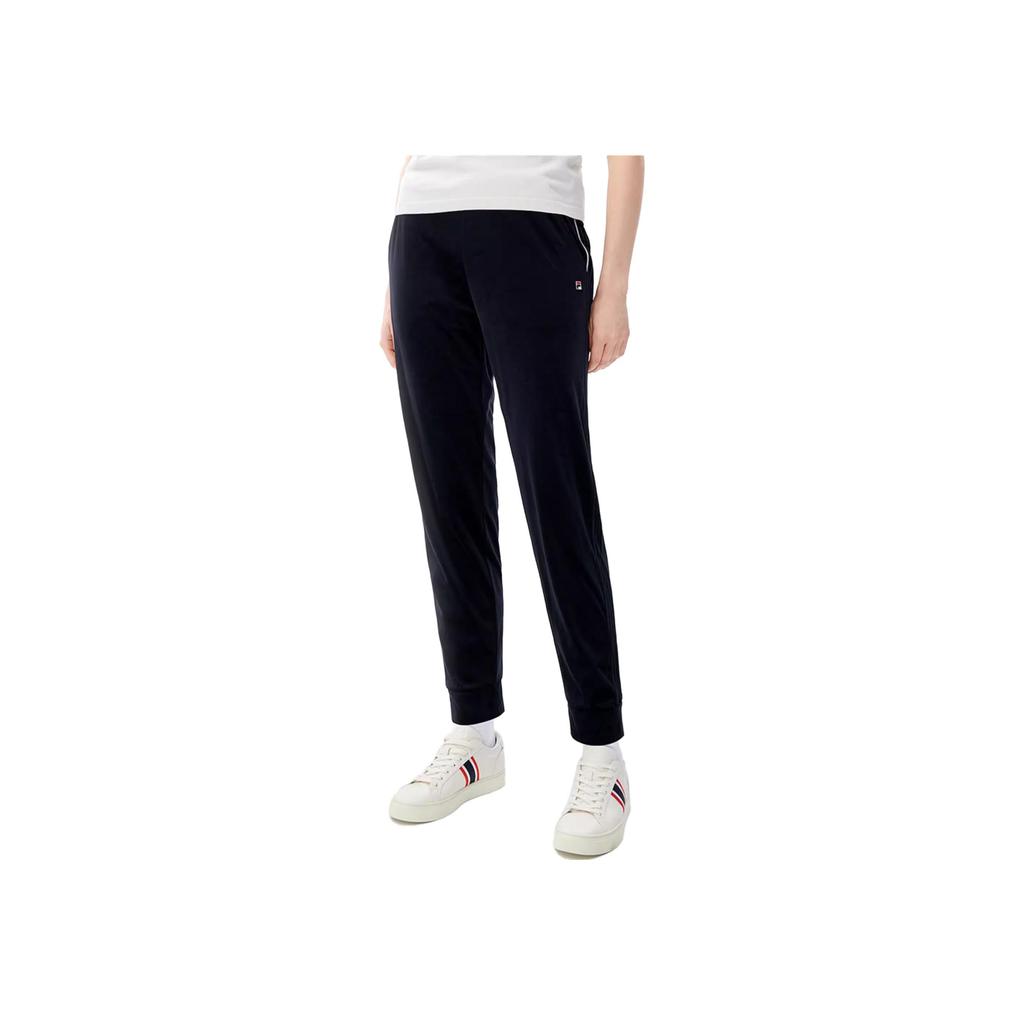 FILA Fleece Logo Jogger Pants Women Bottoms Black F11W241602F-BK