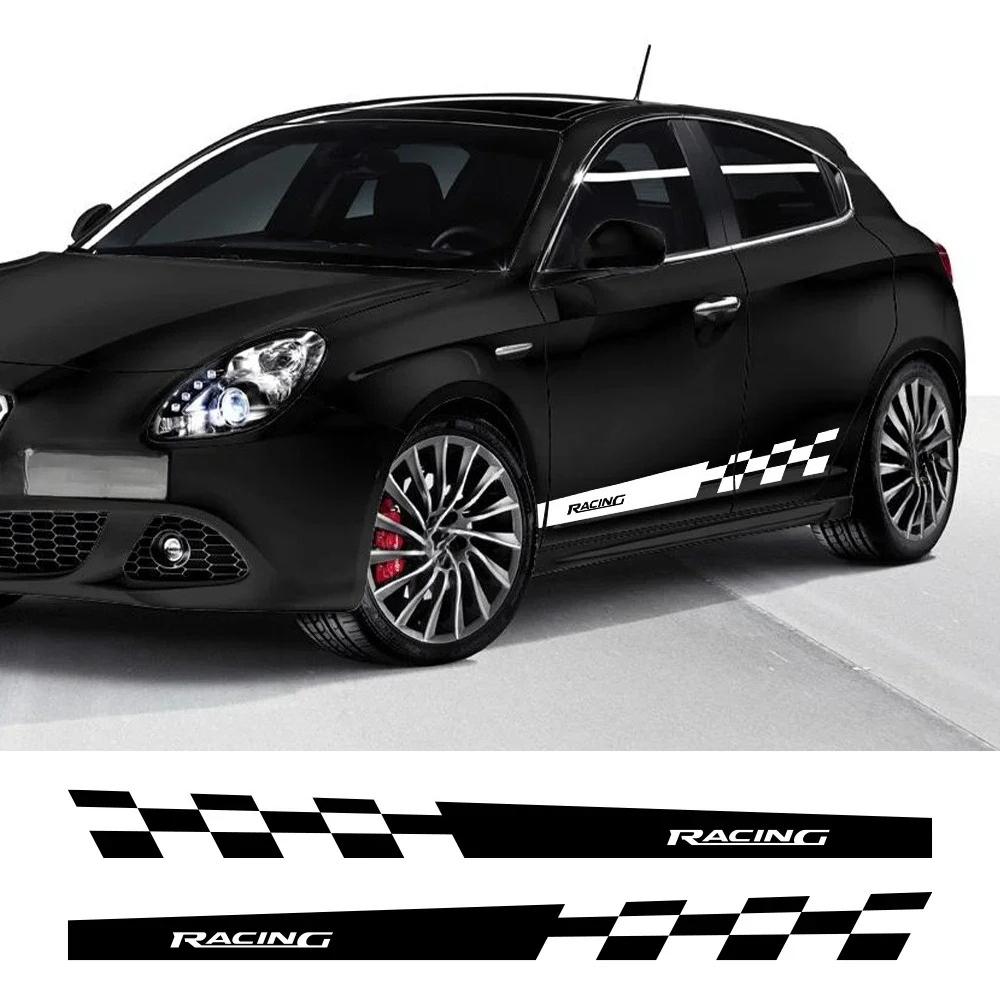Car Side Skirt Vinyl Film Stickers For Alfa Romeo Giulietta Racing Sport Graphics Automobile Decals Auto SUV Tuning Accessories