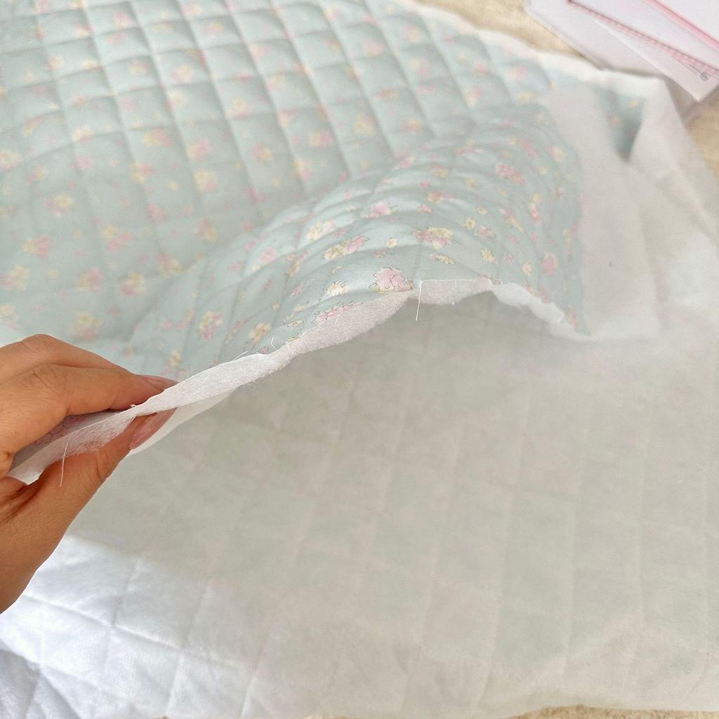 40-Count Quilted Cotton Korean-Style Floral Fabric Jacket for Autumn/Winter