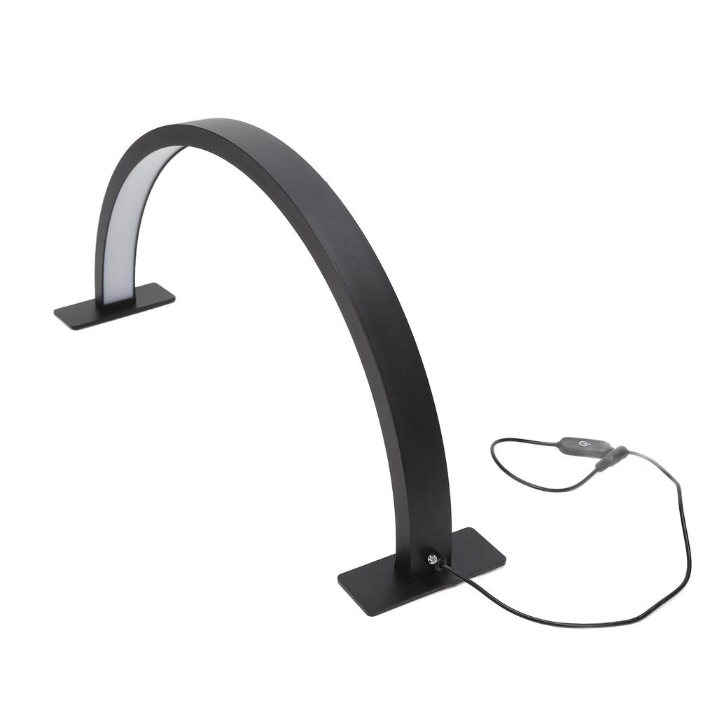 25W Half Moon Desk Lamp 3000K‑6000K 3 Color Dimmable Shadowless Eye Protection Beauty Half Ring Light 100‑240V Black S