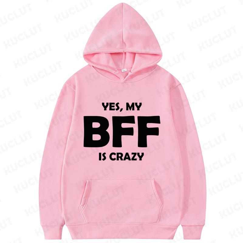 

Женские свитшоты Милые корейские пуловеры с круглым вырезом Осенне-зимние толстовки Сумасшедшая лучшая подруга Смешной подарок День рождения лучших друзей Женская одежда M