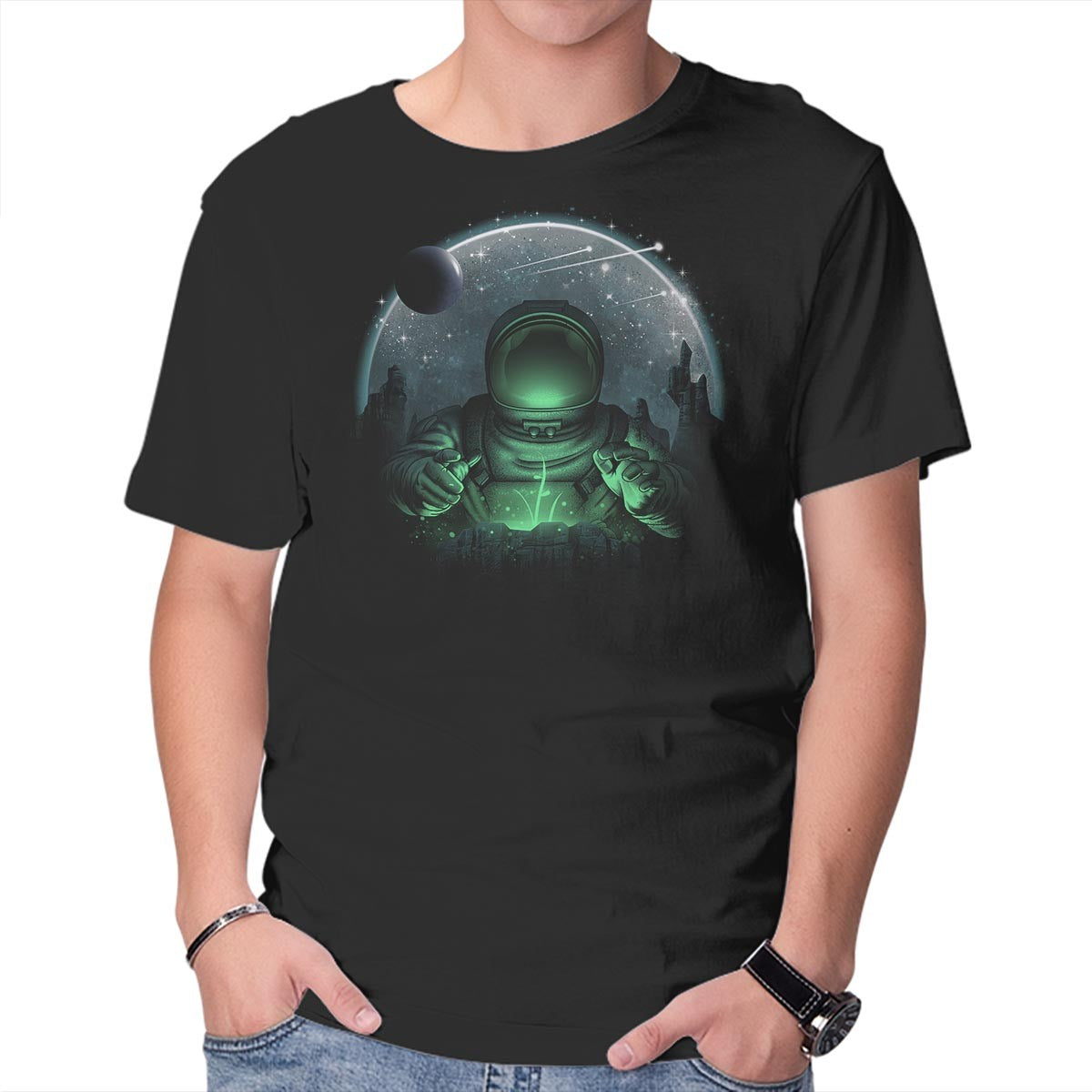Unisex Crew Neck T-Shirt Sign of Life Graphic Short Sleeve Casual Tee XXL