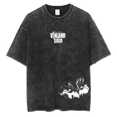 Vinland Saga Thorfinn Schlangenschwert Anime Grafik Säurewäsche Unisex Schwer Baumwolle Oversized Streetwear T-Shirt