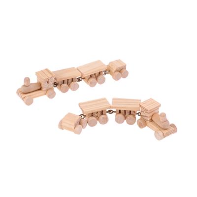 1 szt. 1:12 Miniaturowych Domków dla Lalek Uroczy Drewniany Pociąg Lokomotywa Przedział Wagony Niepomalowany Model Zabawka Dekoracja Zabawki