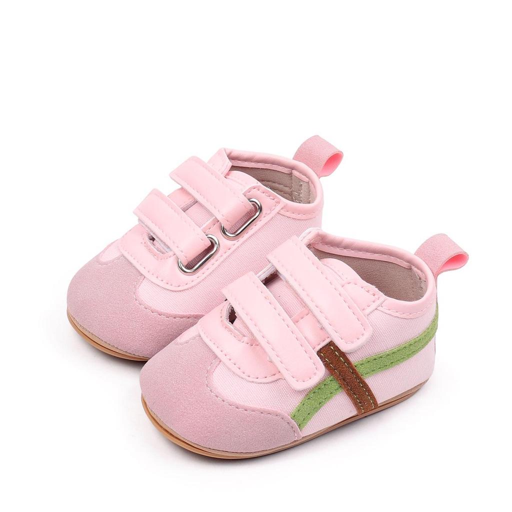 Frühlings- & Herbst Babyschuhe mit weicher Sohle und rutschfestem Profil - Modische, lässige Babysneaker mit Kreuzstreifen