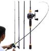 Casting Fishing Rod Combo 4 Tips Carbon Fiber  Lure Pole and Left Right Hand Baitcasting Reel