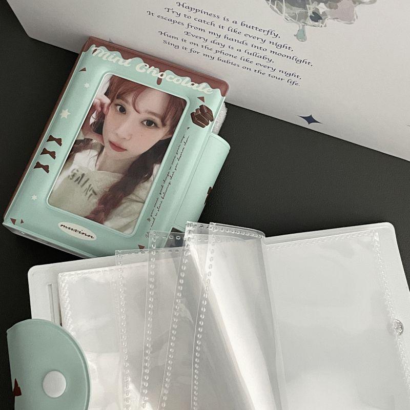 

Французский тонкий и продуманный ПВХ полый карман для карточек одно отделение портативный фотоальбом 3-дюймовый маленький альбом для хранения карточек сумка для хранения