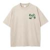 Unisex Sommer kurzärmlig g Gewicht gewaschen Retro Laufen Sport Muster Baumwollstoff reine Baumwolle locker T-Shirt
